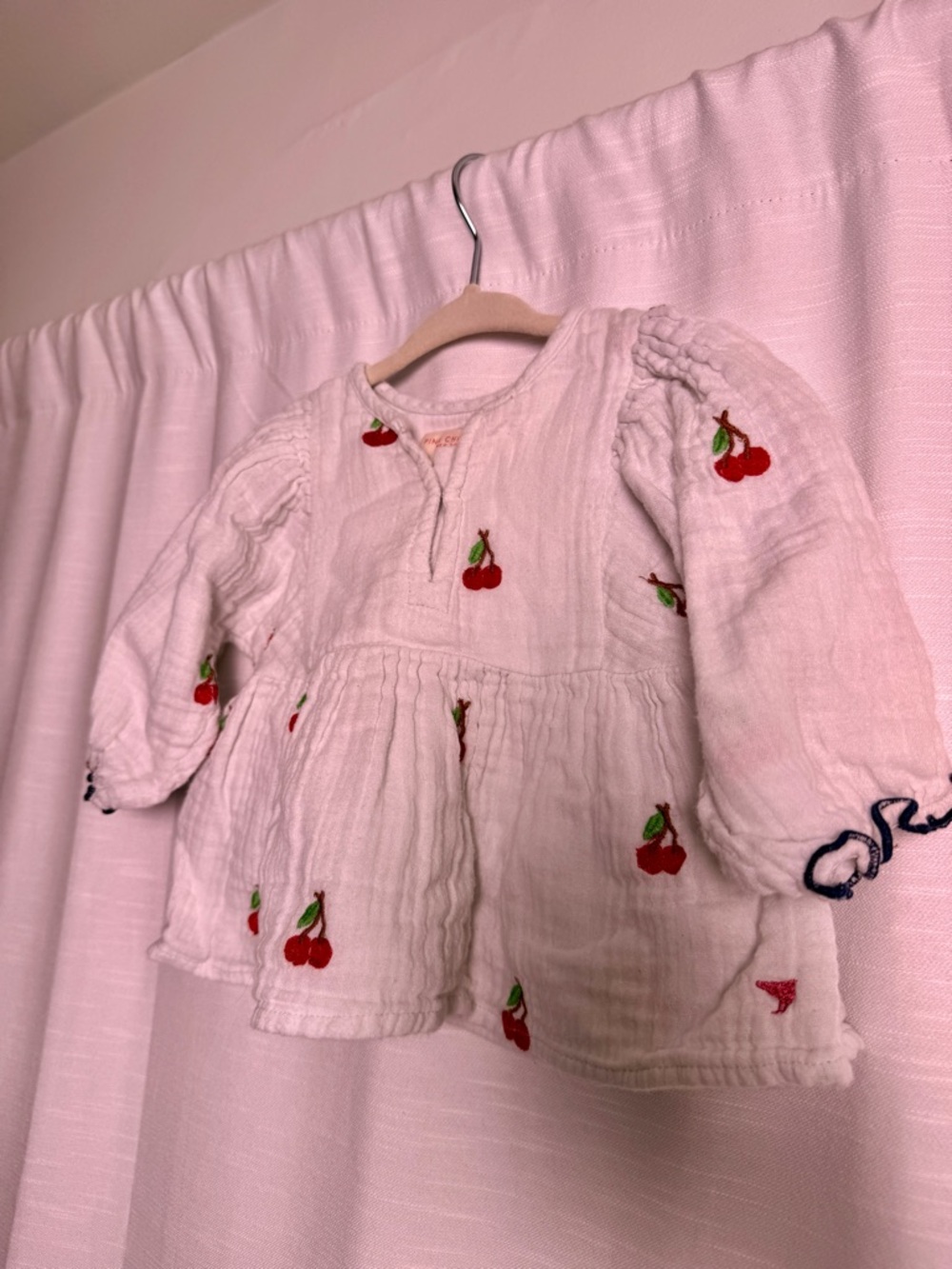 Pink Chicken Baby Ava Bella 2 Piece Set Cherry Print Top Bloomer | Size 6-12M - Picture 9 of 16